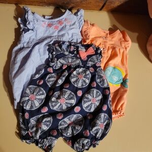 Carter's 3 piece newborn baby girl outfits. Fun, cute designs!